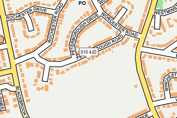 S10 4JD map - OS OpenMap – Local (Ordnance Survey)