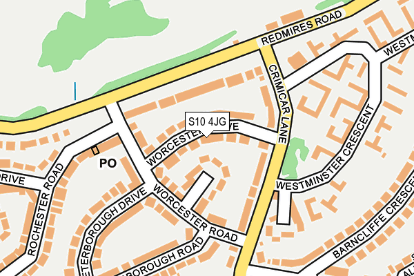 S10 4JG map - OS OpenMap – Local (Ordnance Survey)