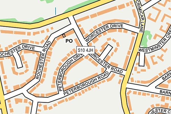 S10 4JH map - OS OpenMap – Local (Ordnance Survey)