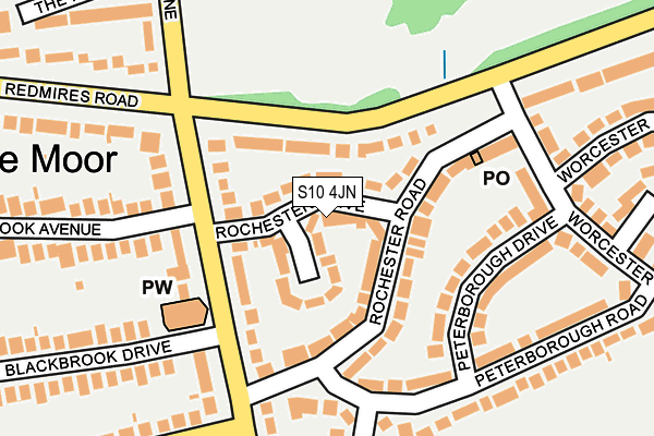 S10 4JN map - OS OpenMap – Local (Ordnance Survey)
