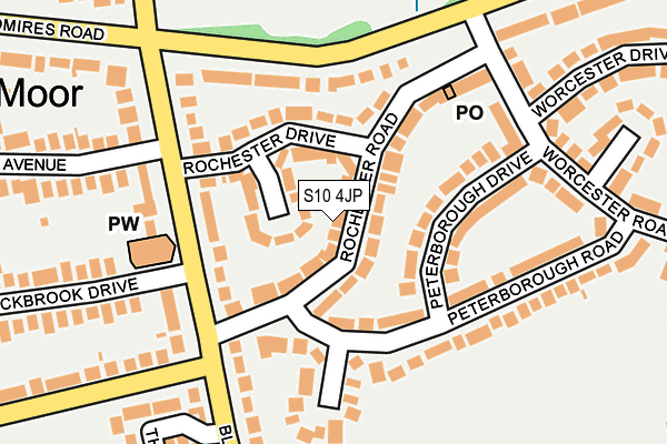 S10 4JP map - OS OpenMap – Local (Ordnance Survey)