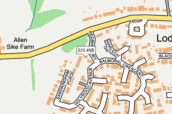 S10 4NB map - OS OpenMap – Local (Ordnance Survey)