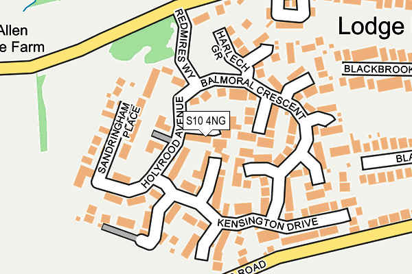 S10 4NG map - OS OpenMap – Local (Ordnance Survey)