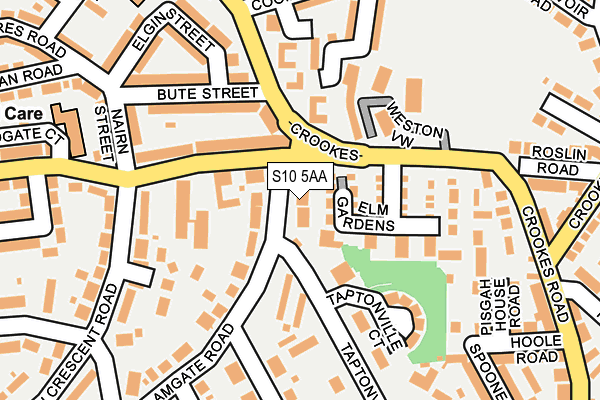 S10 5AA map - OS OpenMap – Local (Ordnance Survey)