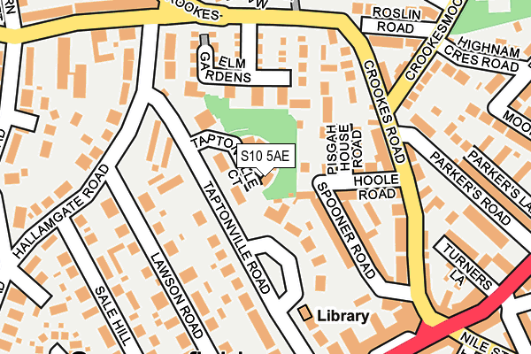 S10 5AE map - OS OpenMap – Local (Ordnance Survey)
