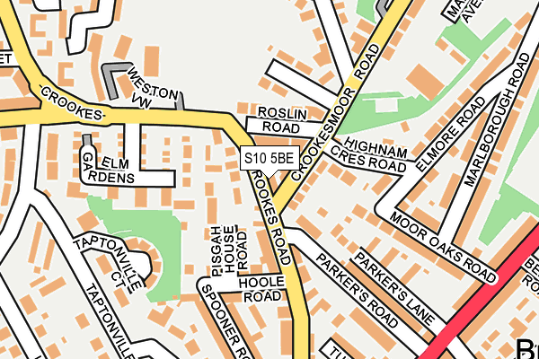 S10 5BE map - OS OpenMap – Local (Ordnance Survey)