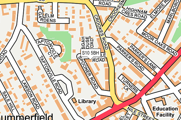 S10 5BH map - OS OpenMap – Local (Ordnance Survey)