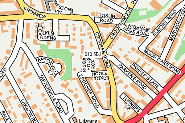 S10 5BJ map - OS OpenMap – Local (Ordnance Survey)