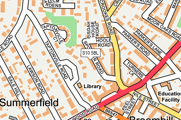 S10 5BL map - OS OpenMap – Local (Ordnance Survey)