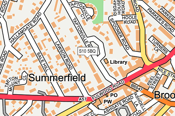 S10 5BQ map - OS OpenMap – Local (Ordnance Survey)