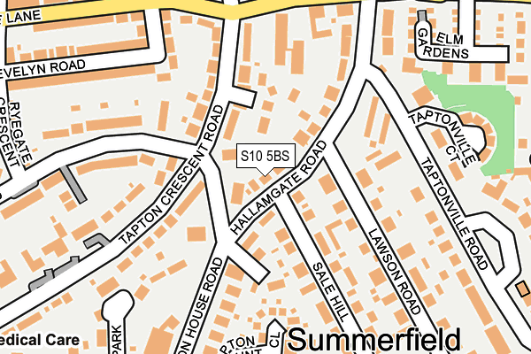S10 5BS map - OS OpenMap – Local (Ordnance Survey)