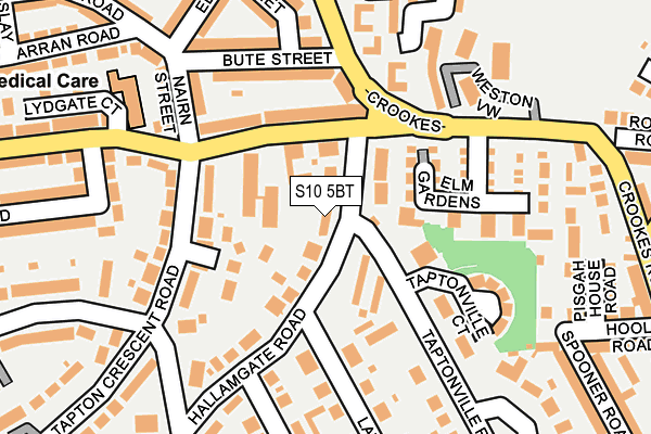 S10 5BT map - OS OpenMap – Local (Ordnance Survey)
