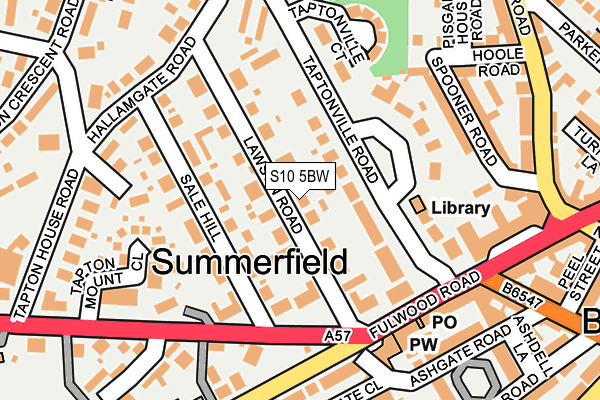 S10 5BW map - OS OpenMap – Local (Ordnance Survey)