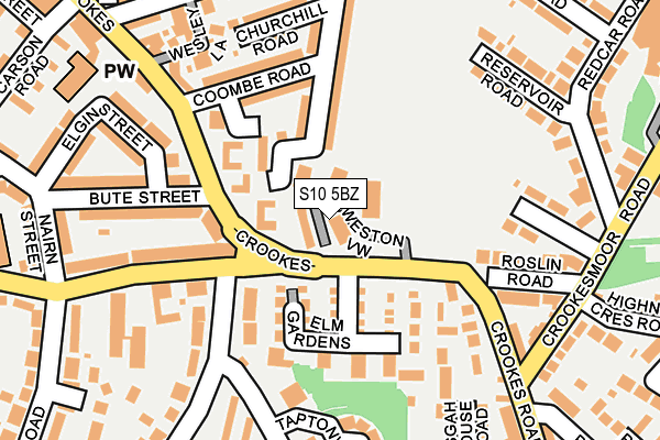 S10 5BZ map - OS OpenMap – Local (Ordnance Survey)