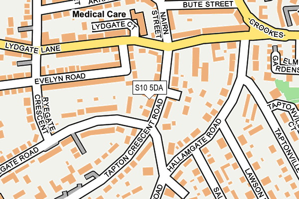 S10 5DA map - OS OpenMap – Local (Ordnance Survey)