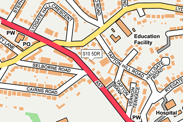 S10 5DR map - OS OpenMap – Local (Ordnance Survey)