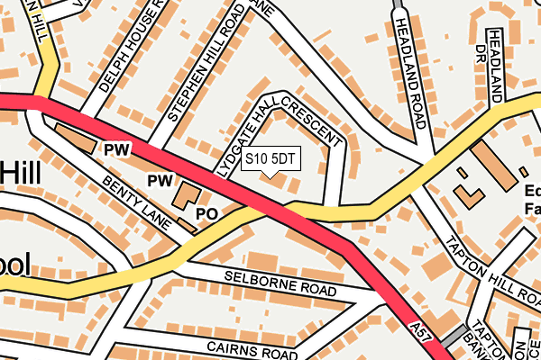 S10 5DT map - OS OpenMap – Local (Ordnance Survey)