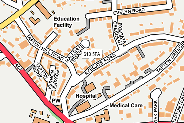 S10 5FA map - OS OpenMap – Local (Ordnance Survey)
