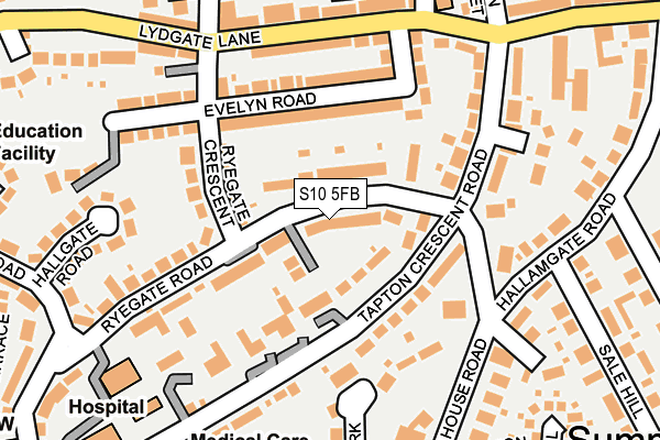 S10 5FB map - OS OpenMap – Local (Ordnance Survey)