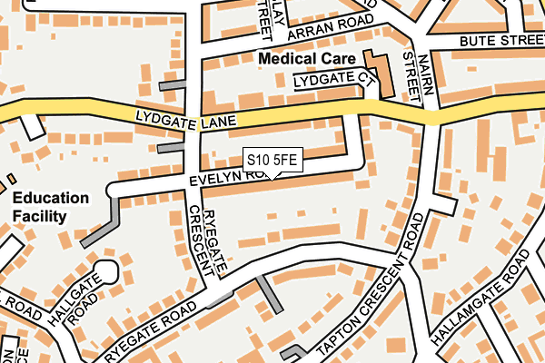 S10 5FE map - OS OpenMap – Local (Ordnance Survey)