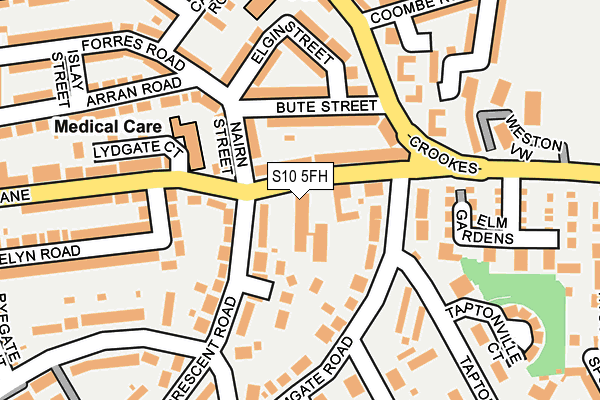 S10 5FH map - OS OpenMap – Local (Ordnance Survey)