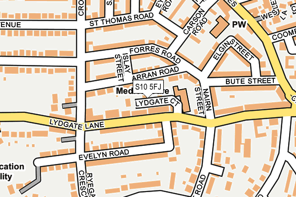 S10 5FJ map - OS OpenMap – Local (Ordnance Survey)