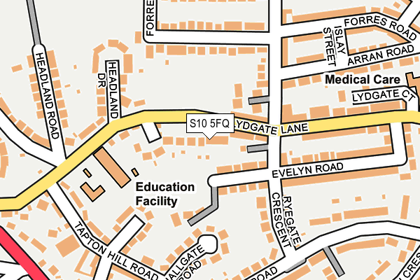 S10 5FQ map - OS OpenMap – Local (Ordnance Survey)