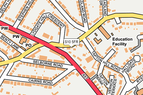 S10 5FR map - OS OpenMap – Local (Ordnance Survey)