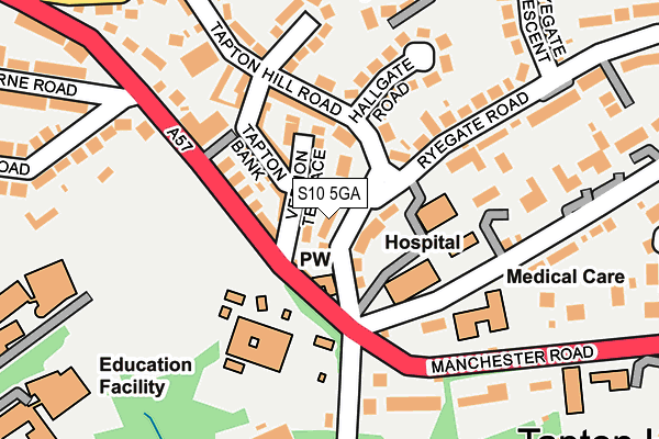 S10 5GA map - OS OpenMap – Local (Ordnance Survey)