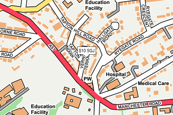 S10 5GJ map - OS OpenMap – Local (Ordnance Survey)