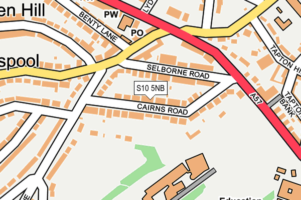 S10 5NB map - OS OpenMap – Local (Ordnance Survey)