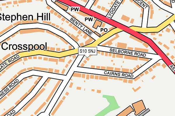 S10 5NJ map - OS OpenMap – Local (Ordnance Survey)
