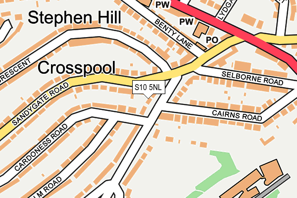 S10 5NL map - OS OpenMap – Local (Ordnance Survey)