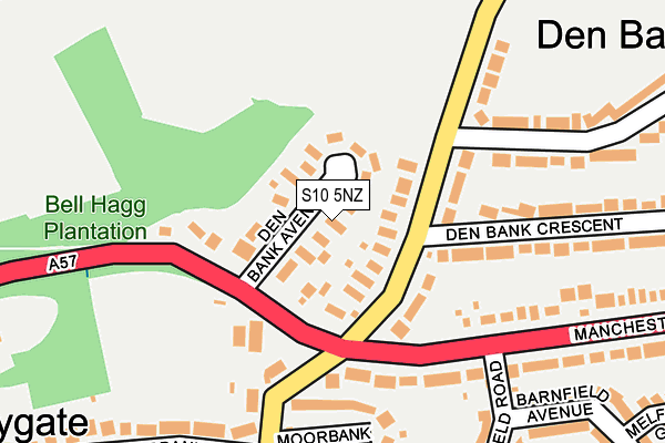 S10 5NZ map - OS OpenMap – Local (Ordnance Survey)