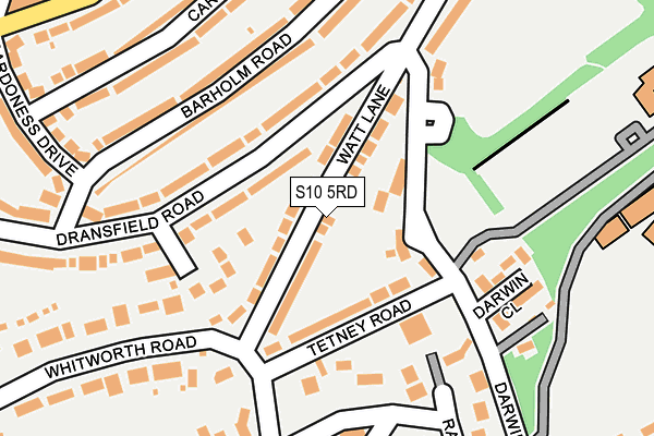 S10 5RD map - OS OpenMap – Local (Ordnance Survey)