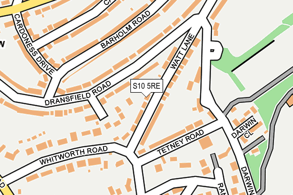 S10 5RE map - OS OpenMap – Local (Ordnance Survey)