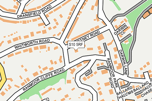 S10 5RF map - OS OpenMap – Local (Ordnance Survey)
