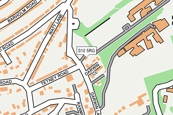 S10 5RG map - OS OpenMap – Local (Ordnance Survey)