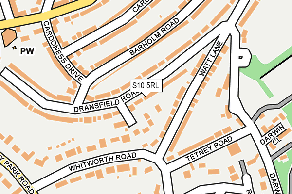 S10 5RL map - OS OpenMap – Local (Ordnance Survey)