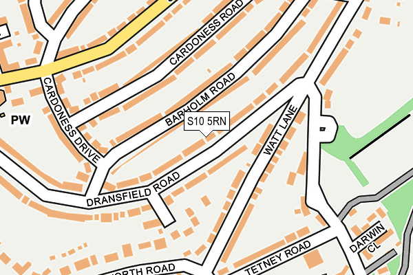 S10 5RN map - OS OpenMap – Local (Ordnance Survey)