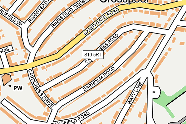 S10 5RT map - OS OpenMap – Local (Ordnance Survey)