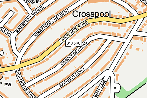 S10 5RU map - OS OpenMap – Local (Ordnance Survey)