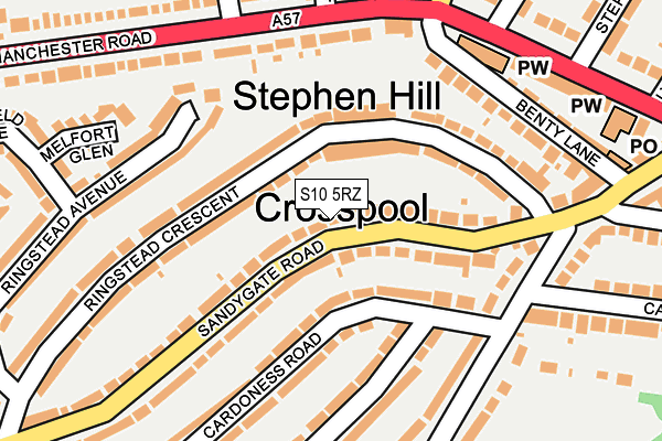 S10 5RZ map - OS OpenMap – Local (Ordnance Survey)