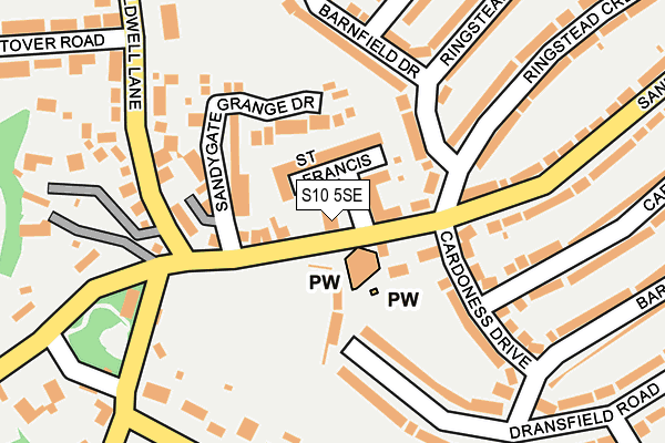 S10 5SE map - OS OpenMap – Local (Ordnance Survey)