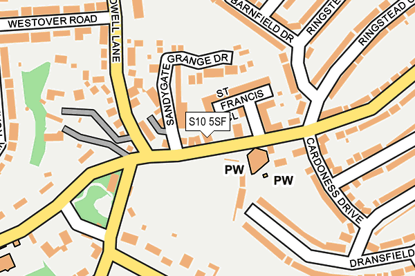 S10 5SF map - OS OpenMap – Local (Ordnance Survey)