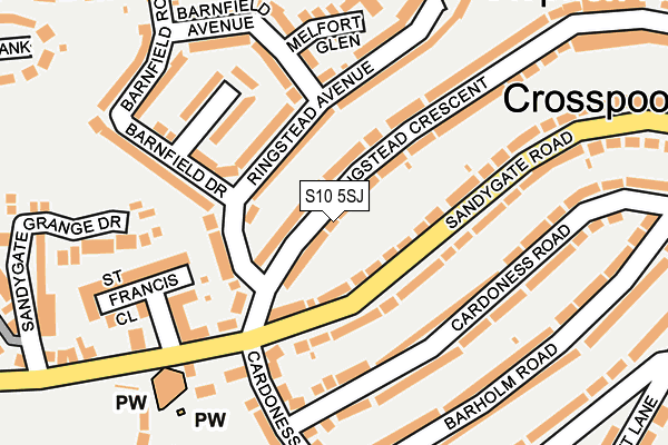 S10 5SJ map - OS OpenMap – Local (Ordnance Survey)