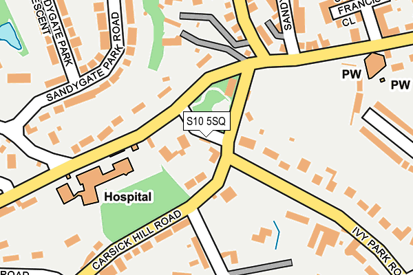 S10 5SQ map - OS OpenMap – Local (Ordnance Survey)