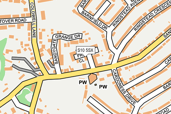 S10 5SX map - OS OpenMap – Local (Ordnance Survey)