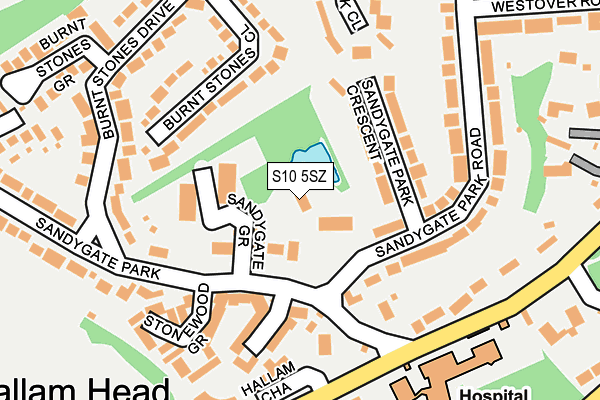 S10 5SZ map - OS OpenMap – Local (Ordnance Survey)
