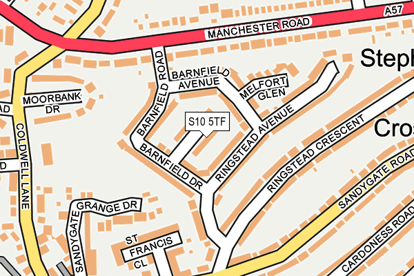S10 5TF map - OS OpenMap – Local (Ordnance Survey)